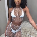Crop top och kjol i mesh för kvinnor 2