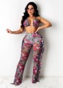 Crop top și pantaloni de plajă de damă P443 7