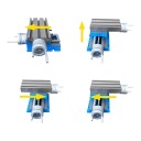 Cross Milling Table Sliding in Two Axes with T-Slots 18.5 x 10.2 cm Cast Iron Blue and Silver For Bench and Table Drill and Milling Machine 8