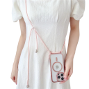 Crossbody Phone Case with Coating for iPhone 17 Pro Max Magnetic Plastic Case with Neck Strap Protective Cover 3