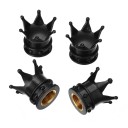 Crown-shaped tyre valve caps 4 pcs Black decorative caps with spikes and golden inner thread Distinctive decoration for wheels 1