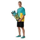 Cruiser skateboard con motivo a righe Lunghezza 78,7 cm Grip antiscivolo Blu-nero e giallo con ruote nere Per la città e le piste ciclabili 4