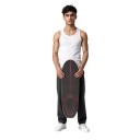 Cruiser skateboard con motivo nero e rosa Lunghezza 82,6 cm Grip antiscivolo Rosa e viola con ruote arancioni Per città e piste ciclabili 3