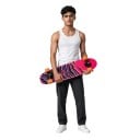 Cruiser skateboard fekete márvány mintával 82,6 cm hosszú Csúszásmentes grip Rózsaszín-lila narancssárga kerekekkel Városba és kerékpárutakra 4