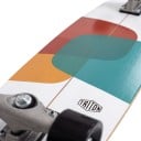 Cruiser skateboard met kleurblokken Lengte 81,3 cm Zilveren trucks Wit met zwarte wielen Voor het rijden in de stad en op fietspaden 2