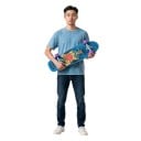 Cruiser Skateboard mit dem Motiv eines Zauberers am Feuer Länge 79,4 cm Blau mit lila Rollen Für das Fahren in der Stadt und auf Radwegen 2