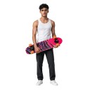 Cruiser skateboard S com padrão marmoreado preto Comprimento 82,6 cm Grip antiderrapante Rosa e roxo com rodas laranja Para a cidade e ciclovias 4