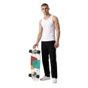 Cruiser skateboard S farebnými blokmi Dĺžka 81,3 cm Strieborné trucky Biely s čiernymi kolami Na jazdenie po meste a cyklotrasách 5