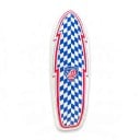 Cruiser skateboard S kék-fehér kockás mintával Hossza 78,1 cm Csúszásmentes grip Fehér fekete kerekekkel Városra és járdákra 4