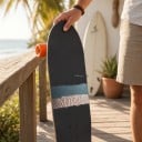 Cruiser skateboard S kicktailem a kolieskami 70 mm Dĺžka 78,7 cm Protisklzový grip Šedomodrý s oranžovými kolami Na mesto a chodníky 4