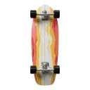 Cruiser skateboard S met oranje-geel decor Lengte 76,8 cm Zilveren trucks Witte met zwarte wielen Voor rijden in de stad en op fietspaden 1