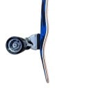 Cruiser skateboard S motivem draka Délka 83,8 cm Stříbrné trucky Modrý s růžovými pruhy a černými koly Na město a cyklostezky 3