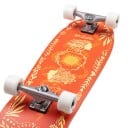 Cruiser skateboard S motívom slnka Dĺžka 78,7 cm Strieborné trucky Oranžový so žltými detailmi a bielymi kolami Na jazdenie po meste 3