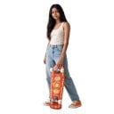 Cruiser skateboard S motívom slnka Dĺžka 78,7 cm Strieborné trucky Oranžový so žltými detailmi a bielymi kolami Na jazdenie po meste 6