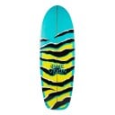 Cruiser skateboard S pruhovaným vzorem Délka 78,7 cm Protiskluzový grip Modro-černý a žlutý s černými koly Na město a cyklostezky 6