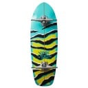 Cruiser skateboard S pruhovaným vzorom Dĺžka 78,7 cm Protisklzový grip Modro-čierny a žltý s čiernymi kolami Na mesto a cyklotrasy 3