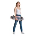 Cruiser Skateboard With Blue and White Checkered Pattern Length 78.1 cm Non-Slip Grip White with Black Wheels For City and Sidewalks 6