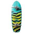 Cruiser Skateboard With Striped Pattern Length 78.7 cm Non-slip Grip Blue-black and Yellow with Black Wheels For City and Cycle Paths 3