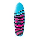 Cruiser Skateboard with Striped Pattern Length 78.7 cm Non-slip Grip Blue-pink with Black Wheels For City and Cycle Paths 2