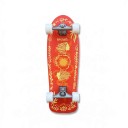 Cruiser Skateboard with Sun Motif Length 78.7 cm Silver Trucks Orange with Yellow Details and White Wheels for Riding in the City 1