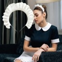 Csipkés fejpánt szobalányoknak 18 x 17,5 cm Retro hajdísz Lolita stílus Elegáns kiegészítő jelmezekhez és tematikus rendezvényekhez 2
