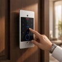 Čtečka otisků prstů a RFID karet HF5EM-W S Wi-Fi a podporou aplikace Tuya 115 x 70 mm 125 kHz Dotyková klávesnice K ovládání dveří 5