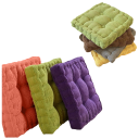 Čtvercový prošívaný podsedák na podlahu 40 × 40 cm manšestrový povrch silné polstrování polštář na sezení jóga meditace 1