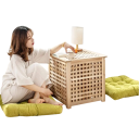 Čtvercový prošívaný polštář na sezení 45 × 45 cm výplň PP bavlna silný sedací polštář pro jógu meditaci i podlahové sezení 3