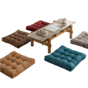 Čtvercový prošívaný polštář na sezení 53 × 53 cm výplň PP bavlna silné polstrování podsedák na podlahu jóga relaxace 14