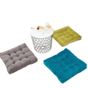 Čtvercový prošívaný polštář na sezení 53 × 53 cm výplň PP bavlna silné polstrování podsedák na podlahu jóga relaxace 13