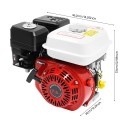 Čtyřtaktní benzínový motor 7,5 HP / 3000 W, objem 212 cm³, jeden válec, vzduchové chlazení, OHV, 3600 ot./min, červeno-bílý 2