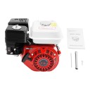 Čtyřtaktní benzínový motor 7,5 HP / 3000 W, objem 212 cm³, jeden válec, vzduchové chlazení, OHV, 3600 ot./min, červeno-bílý 7