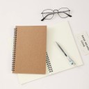 Cuaderno espiral estilo retro Bloc de notas con hojas en blanco para dibujar, escribir y bocetar 3