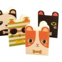 Cuadernos de bolsillo delgados con animales 11,9 x 8,4 cm con 20 hojas rayadas en un paquete de 4 unidades con orejitas redondas en el borde superior del sobre 2