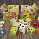 Cubes en bois illustrés 9 pcs 2