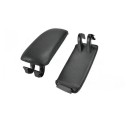 Cubierta de repuesto de cuero negro para reposabrazos para Audi A3 A3 8P 2003–2012, cuero PU con base de ABS, fácil instalación sin perforación 3