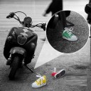 Cubierta decorativa colorida del caballete lateral de motocicleta 7,5 cm Mini bota con cordones Accesorio protector y decoración divertida para la moto 4