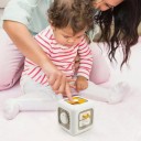 Cubo attivo Montessori 6 in 1 8,5 x 8,5 x 8,5 cm Giocattolo sensoriale con interruttori, girandola e manopola Bianca Per bambini da 12 mesi 5