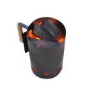 Cubo de chispas 27,5x16,5 cm Cilindro encendedor de carbón Parrilla encendedor Acero inoxidable con mango de madera Estufa de carbón 2