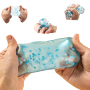 Cubo de gel antistress com flocos de neve 6 cm azul TPR flexível ferramenta de relaxamento para a mão para apertar e aliviar o stress 2