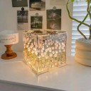 Cubo luminoso decorativo con tulipani LED 9 x 9 x 9 cm Decorazione moderna per interni da tavolo, mensola o comò 4