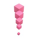 Cubos de madera infantiles color rosa 10 uds. 4