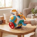 Cubul Montessori busy board 12,2 x 10,2 x 10,2 cm Jucărie senzorială pentru motricitate fină Cu volan și elice Jucărie de călătorie pentru copii 2