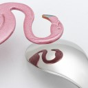 Cucchiaino con fenicottero rosa Per mescolare caffè e tè Decorazione piatta con dettagli incisi Acciaio inossidabile Lunghezza 13,1 cm Ciotola 7