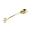 Cucchiaino da tè con foglie decorative per caffè e tè Maniglia terminata con un rametto Design elegante Ciotola arrotondata Lunghezza 12 cm 2