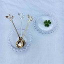 Cucchiaino da tè con foglie decorative per caffè e tè Maniglia terminata con un rametto Design elegante Ciotola arrotondata Lunghezza 12 cm 5