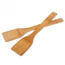 Cucchiaio piatto in bambù per mescolare e girare i cibi in padella e nel wok Bambù naturale Foro per appendere Dimensioni 30 x 6 cm Per ogni cucina 2