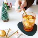 Cuchara de té con colgante navideño en el extremo del mango Superficie brillante Acero inoxidable Longitud 13,5 cm Para mezclar 15