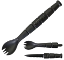 Cuchara, tenedor y cuchillo multifuncional 3 en 1, set de utensilios portátil táctico para camping, senderismo y actividades al aire libre 2