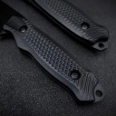 Cuchillo de camping de acero negro de 20 cm con funda Cuchillo de caza al aire libre para supervivencia Senderismo Camping Cuchillo táctico 6